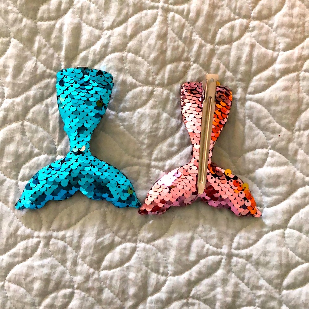 Two mermaid hair clips